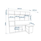 Угловой кухонный гарнитур трехуровневый в потолок арт.8 ФАСКА Обсидиан Дуб сонома 2400х1400 - Фото 2
