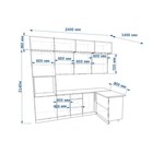 Угловой кухонный гарнитур трёхуровневый в потолок «ФАСКА 9», цвет обсидиан/тальк - Фото 2