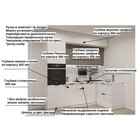 Угловой кухонный гарнитур трёхуровневый в потолок «ФАСКА 9», цвет обсидиан/тальк - Фото 3