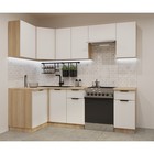 Кухонный гарнитур угловой «ФАСКА 10», 2400×1200 мм, цвет дуб сонома/тальк /дуб сонома светлый - Фото 1