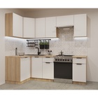 Кухонный гарнитур угловой «ФАСКА 10», 2400×1200 мм, цвет дуб сонома/тальк /дуб сонома светлый - Фото 1