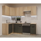 Кухонный гарнитур угловой «ФАСКА 12», 2400×1200 мм, цвет дуб сонома/дуб сонома/бетон тёмный - Фото 1