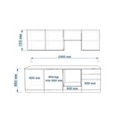 Кухонный гарнитур прямой «ФАСКА 13», 2400×600 мм, цвет белый/тальк/обсидиан/мрамор белый - Фото 2