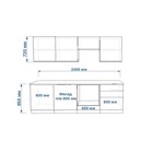 Кухонный гарнитур прямой «ФАСКА 13», 2400×600 мм, цвет белый/тальк/обсидиан/мрамор белый - Фото 2