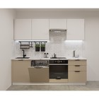 Кухонный гарнитур прямой «ФАСКА 14», 2400×600 мм, цвет белый/тальк/пикрит/мрамор белый - Фото 1