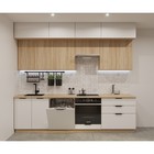 Кухонный гарнитур трёхуровневый в потолок «ФАСКА 15», 2800×600 мм, цвет тальк/дуб сонома - Фото 1