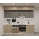 Кухонный гарнитур трёхуровневый в потолок «ФАСКА 16», 2800×600 мм, цвет обсидиан/пикрит - Фото 1