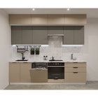 Кухонный гарнитур трёхуровневый в потолок «ФАСКА 16», 2800×600 мм, цвет обсидиан/пикрит - Фото 1