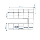 Кухонный гарнитур трёхуровневый в потолок «ФАСКА 18», 3000×600 мм, цвет тальк/дуб сонома - Фото 2