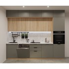 Кухонный гарнитур трёхуровневый под потолок «ФАСКА 19», 3000×600 мм, цвет обсидиан/дуб сонома - Фото 1