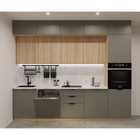 Кухонный гарнитур трёхуровневый под потолок «ФАСКА 19», 3000×600 мм, цвет обсидиан/дуб сонома - Фото 1