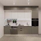 Кухонный гарнитур трёхуровневый под потолок «ФАСКА 20», 3000×600 мм, цвет обсидиан/тальк - Фото 1