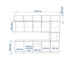 Кухонный гарнитур трёхуровневый под потолок «ФАСКА 20», 3000×600 мм, цвет обсидиан/тальк - Фото 2