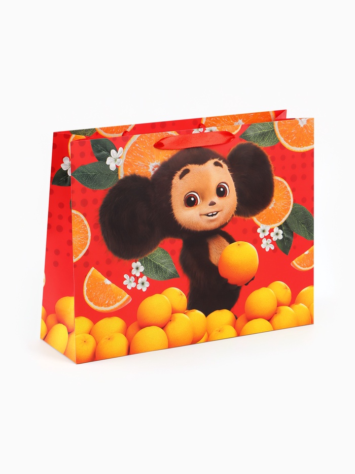 Пакет подарочный, 40×31×11.5 см, упаковка, Чебурашка - Фото 1