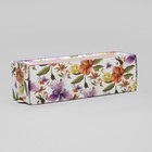 Коробка для макарун, кондитерская упаковка «Ботаника цветы сиреневые» 18 х 5.5 х 5.5 см - Фото 3