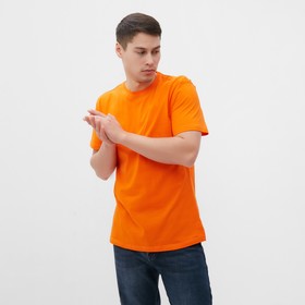 Футболка мужская, цвет оранжевый, размер 52