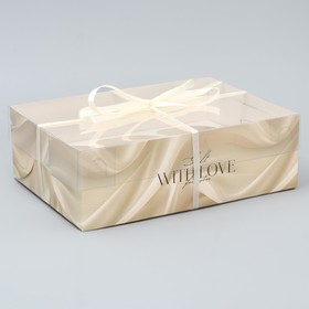 Коробка для капкейка, кондитерская упаковка, 6 ячеек «Подарок с любовью», 23 х 16 х 7.5 см