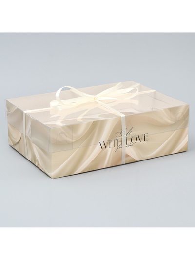 Коробка для капкейка, кондитерская упаковка, 6 ячеек «Подарок с любовью», 23 х 16 х 7.5 см