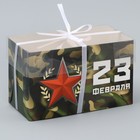 Коробка для капкейка, кондитерская упаковка, 2 ячейки, «Звезда», 23 февраля, 16 х 8 х 10 см - фото 320940275