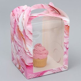 Складная коробка под торт «Пастель», 15 × 15 × 18 см