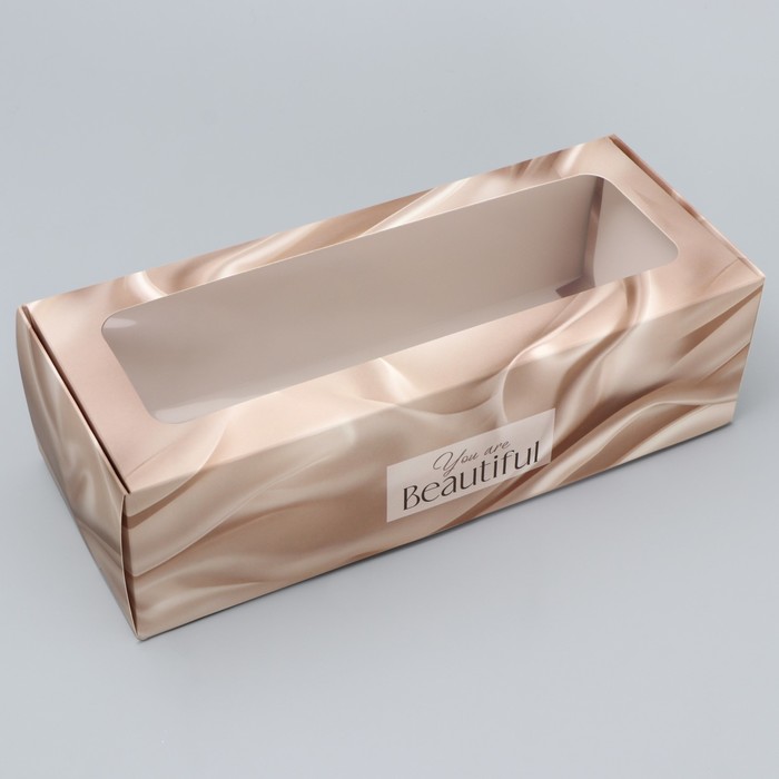 Кондитерская упаковка, коробка для кекса с окном, «Шёлк», 26 х 10 х 8 см - Фото 1