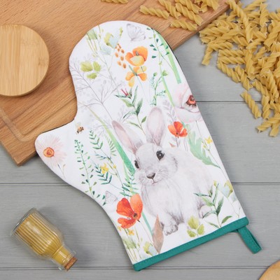 Варежка-прихватка «Этель. Маки», 20×28 см, саржа, 100% х/л, ватин 250 г/м²