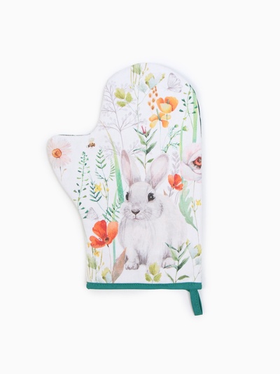 Варежка-прихватка Этель "Маки" 20х28см,саржа, 100% х/л, ватин 250г/м2