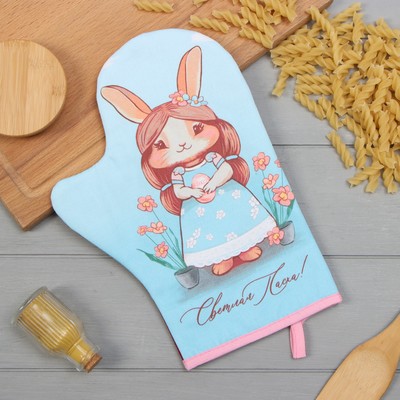 Варежка-прихватка «Этель. Светлая пасха», 20×28 см, саржа, 100% х/л, ватин 250 г/м²