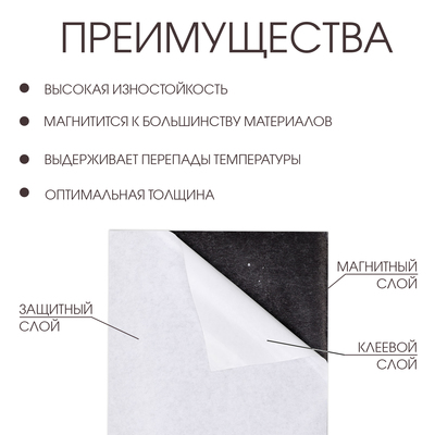 Магнитный винил, с клеевым слоем, TAKE IT EASY, толщина 0.4 мм, 500×62 см