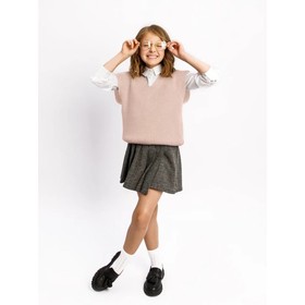 Жилет для девочки Amarobaby Knit, рост 140 см, цвет бело-розовый