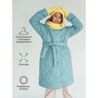 Пальто стёганое для девочек PRETTY, рост 122-128 см, цвет голубой - Фото 2