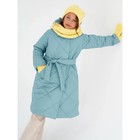 Пальто стёганое для девочек PRETTY, рост 122-128 см, цвет голубой - Фото 9