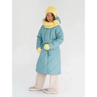 Пальто стёганое для девочек PRETTY, рост 140-146 см, цвет голубой - Фото 12