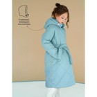 Пальто стёганое для девочек PRETTY, рост 140-146 см, цвет голубой - Фото 3