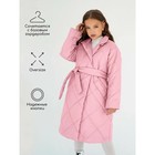 Пальто стёганое для девочек PRETTY, рост 122-128 см, цвет розовый - Фото 2