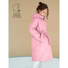 Пальто стёганое для девочек PRETTY, рост 122-128 см, цвет розовый - Фото 3