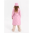Пальто стёганое для девочек TRENDY, рост 122-128 см, цвет розовый - Фото 13