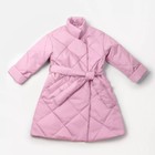 Пальто стёганое для девочек TRENDY, рост 122-128 см, цвет розовый - Фото 14