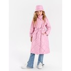 Пальто стёганое для девочек TRENDY, рост 122-128 см, цвет розовый - Фото 7