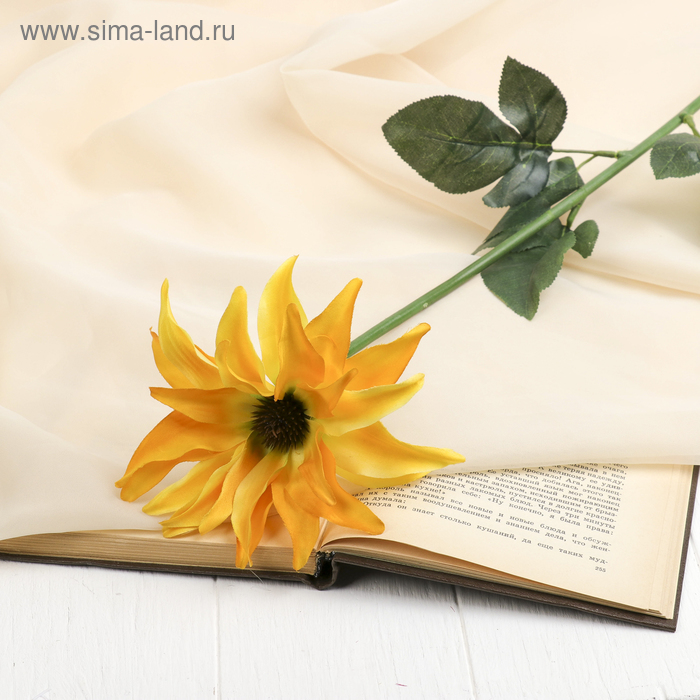 цветы искусственные георгин желтый 68 см - Фото 1