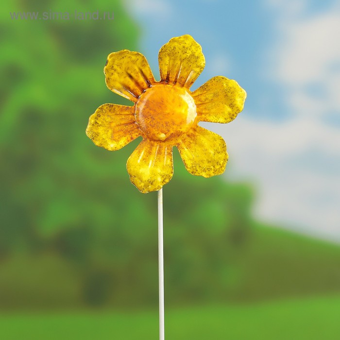 Декор садовый "Солнечный цветок", 9*10*35 см, желтый - Фото 1