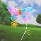 Декор садовый "Бабочка на цветке", 22*14*78 см, микс цвета - Фото 1