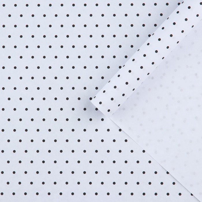 Бумага упаковочная крафтовая белая «Горошек», 50 x 70 см - Фото 1