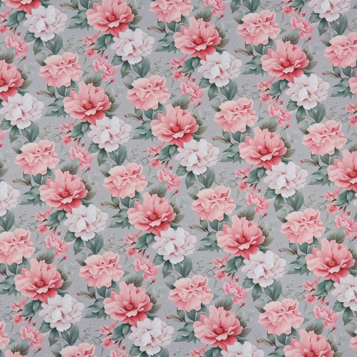 Бумага крафтовая белая «Цветы», 50 x 70 см