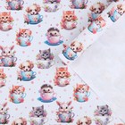 Бумага упаковочная крафтовая «Милые зверушки», 70 × 100 см - фото 11860926