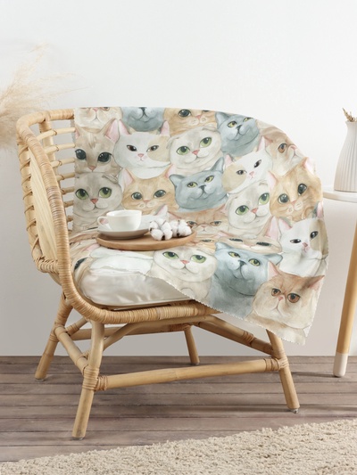 Плед флисовый «Этель. Cozy cats», 75×100 см, флис