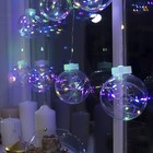 УЦЕНКА Гирлянда «Бахрома», 2.5×0.7 м, с насадками «Шарики», IP20, 12 В, 150 LED, серебристая нить, свечение мульти - Фото 3
