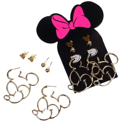 Серьги, набор украшений «Минни Маус», золотой