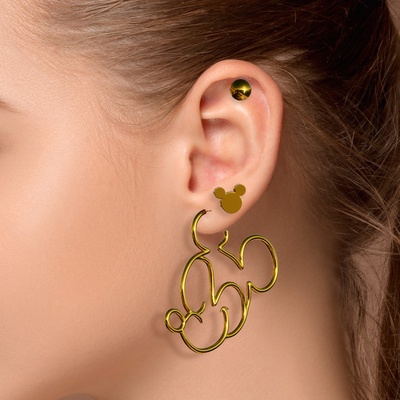 Серьги, набор украшений «Минни Маус», золотой