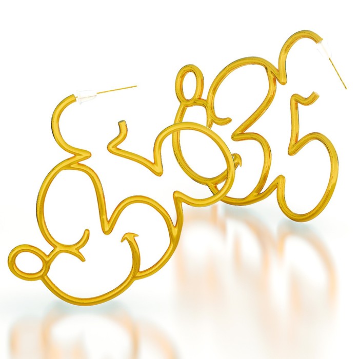 Серьги набор, 3 пары, цвет золотой "Мышка", Минни Маус